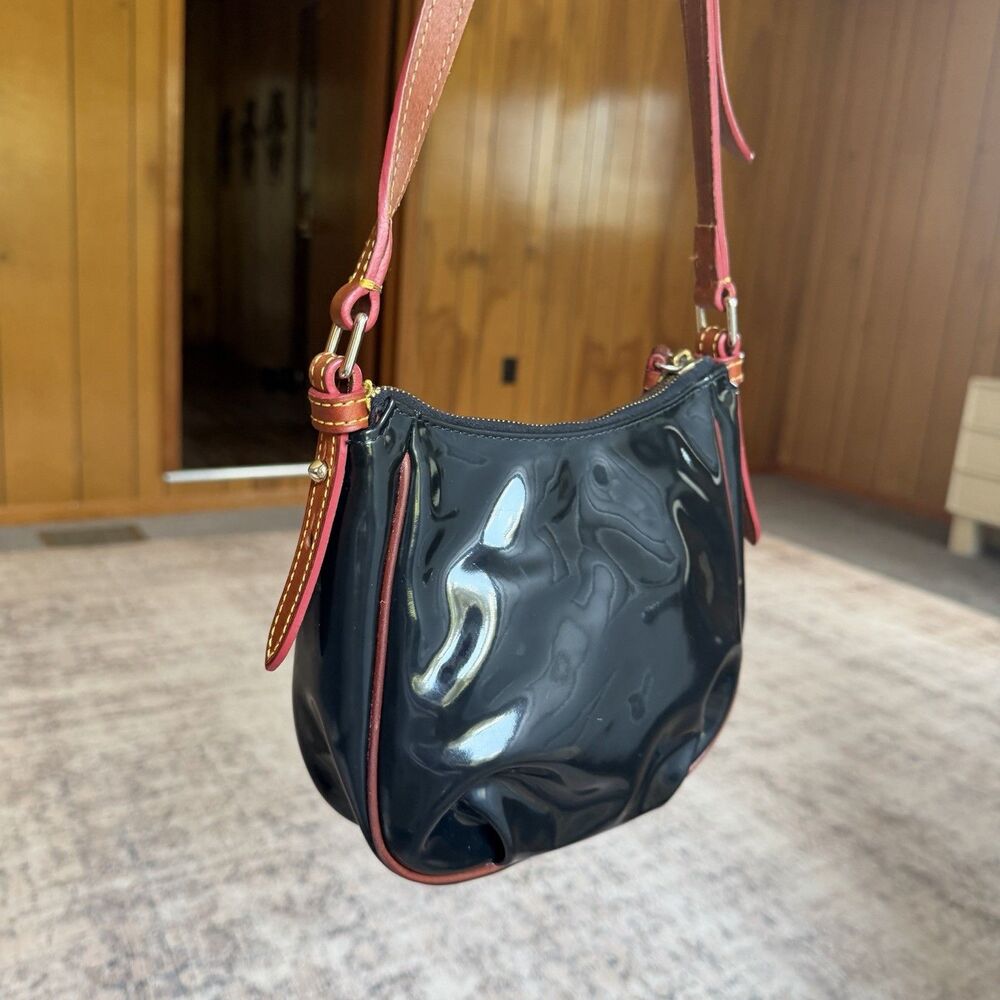 Dooney & Bourke Mini Margot Crossbody Bag Black Nylon Brown Leather Classic - Picture 4 of 16